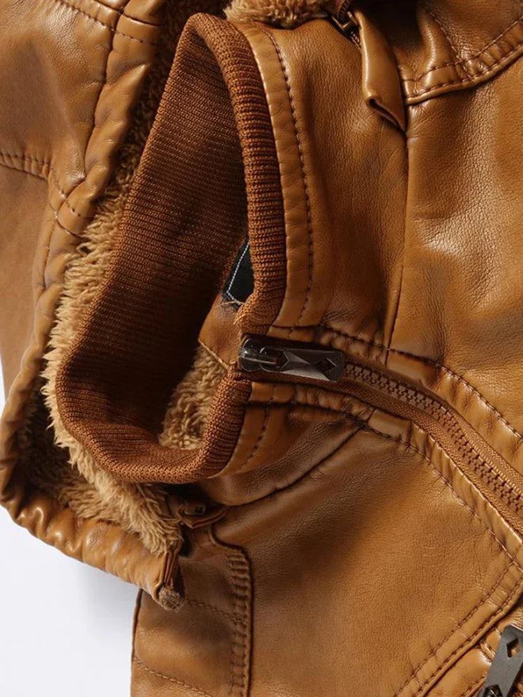 Beaumont™ | Vintage Leather Jacket with Hood