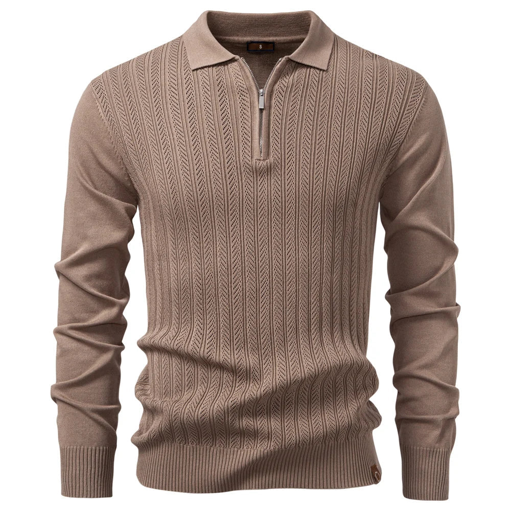 ARMAND | LUXE STRUCTURE POLO WITH ZIP FOR MEN