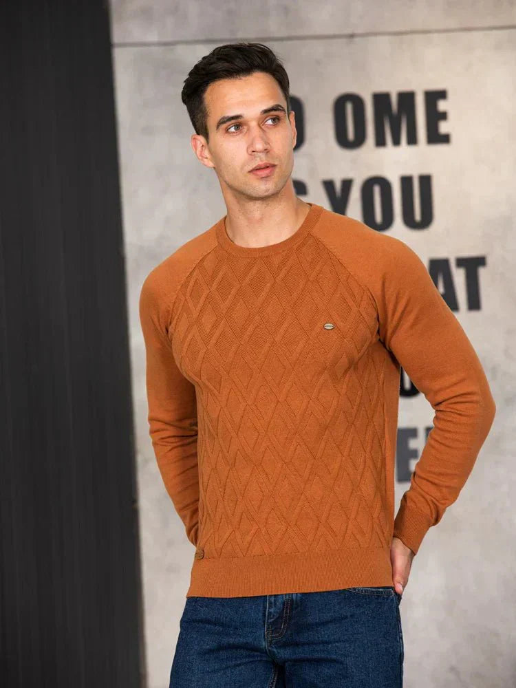 Theodor | Men's Sweater with Check Pattern