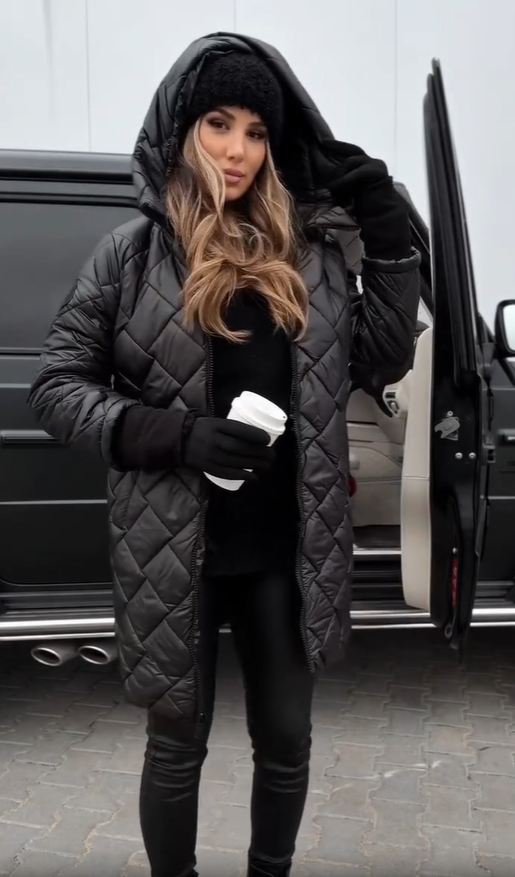 Bogna | Elegant quilted winter coat with hood