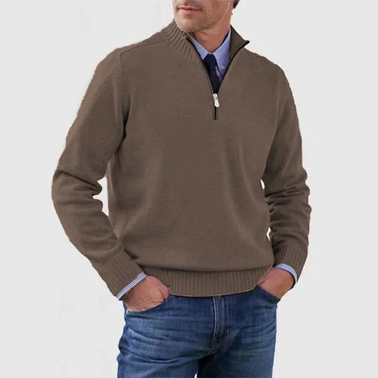 STIJN | Knitted Men's Sweater with Zipper for Refined Warmth and Timeless Class