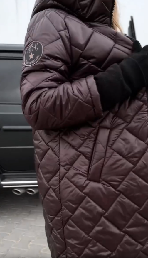 Bogna | Elegant quilted winter coat with hood