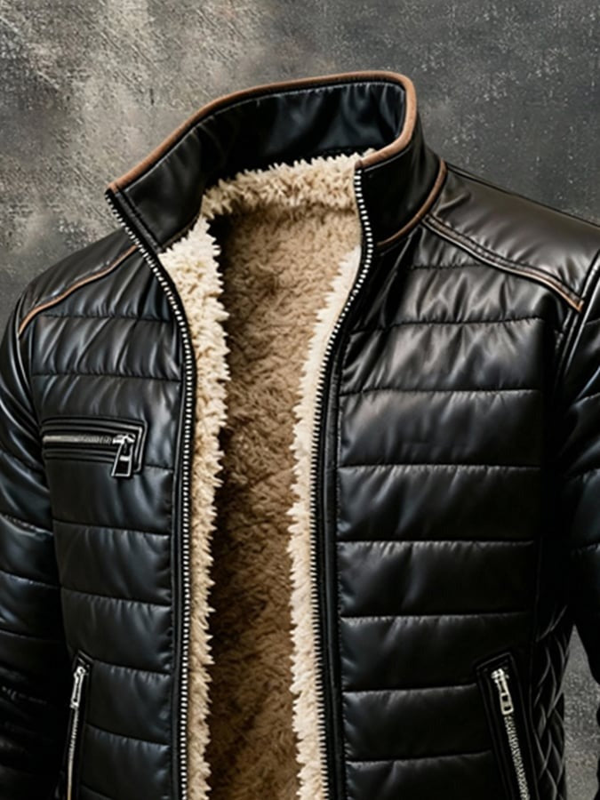 DAAN | Warm Quilted Leather Jacket with Soft Lining and Timeless Style