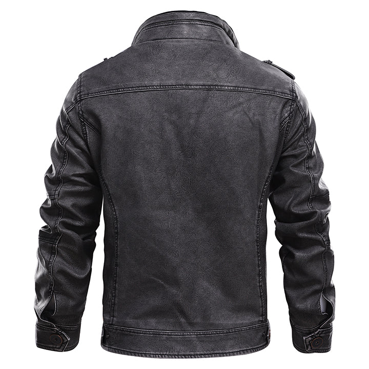 Lacroix™ | Faded Leather Jacket with Hood
