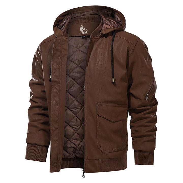 Garnier™ | Leather Jacket with Hood