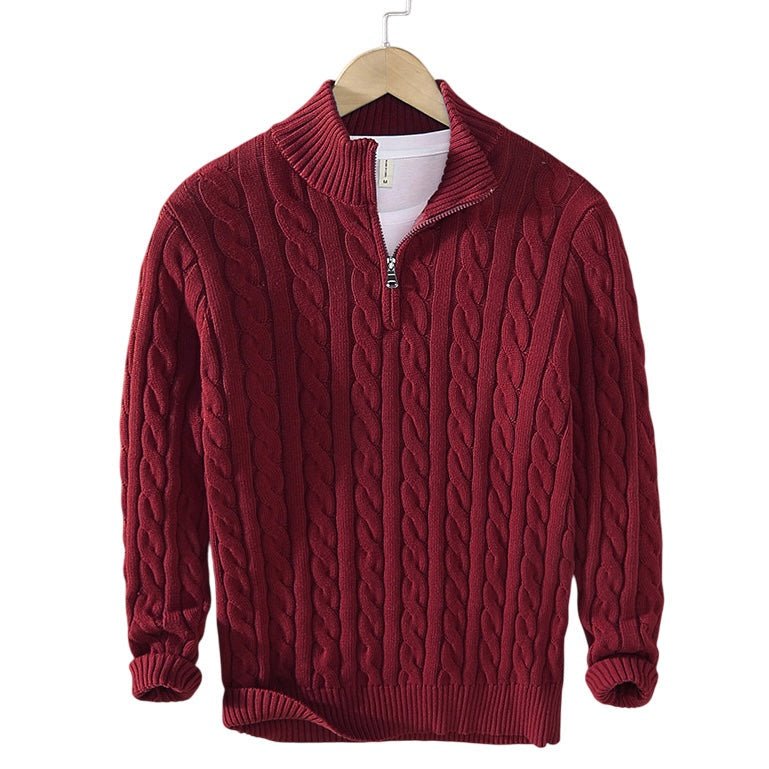 TAEBAEK | Ribbed Sweater with Zipper and Unique Design