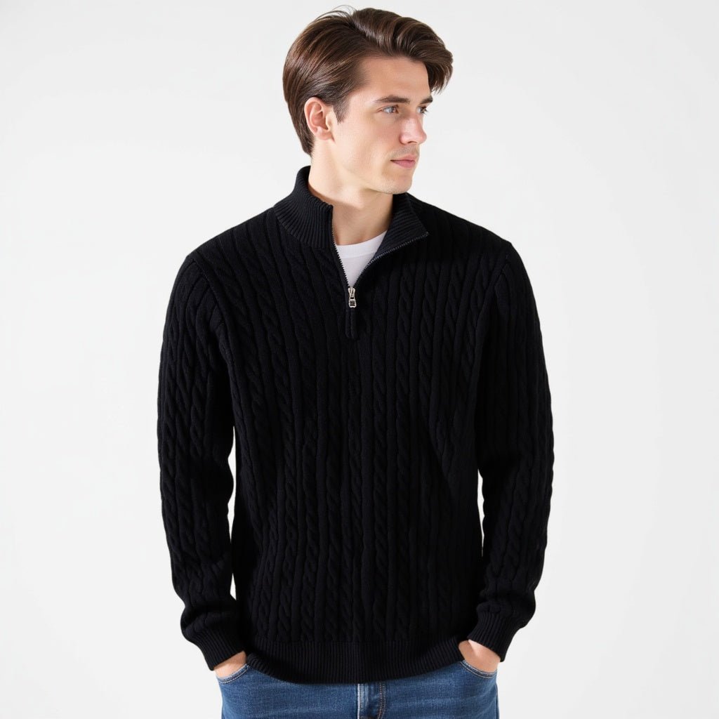 TAEBAEK | Ribbed Sweater with Zipper and Unique Design