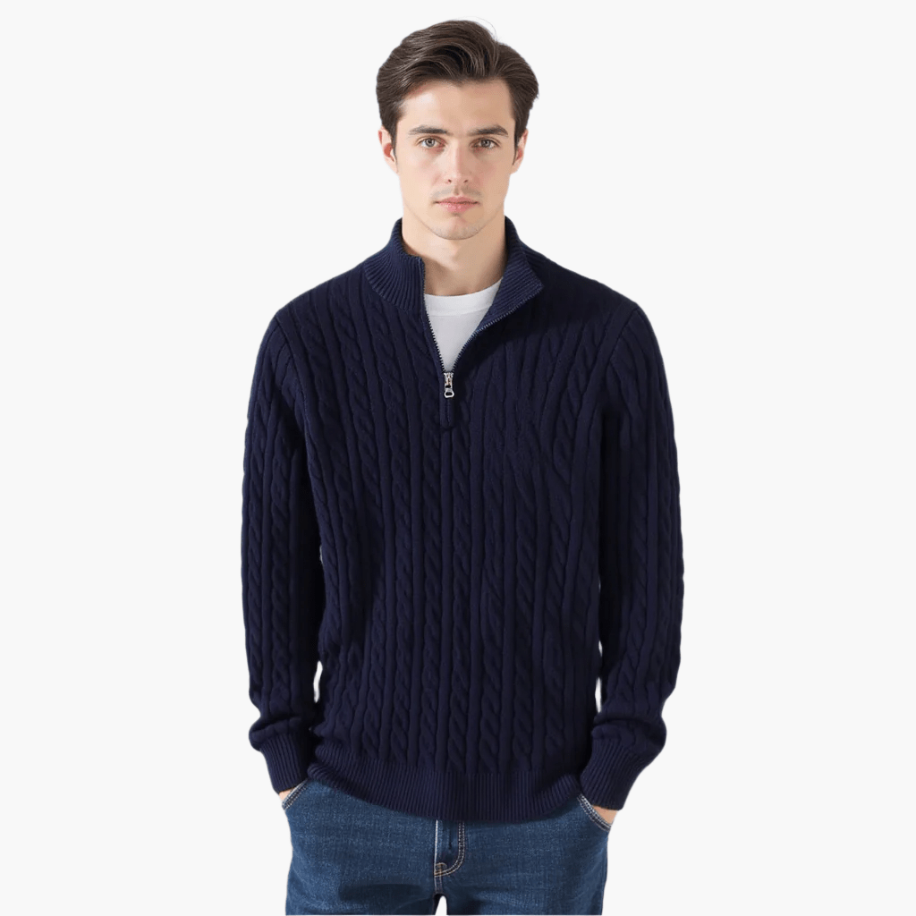 TAEBAEK | Ribbed Sweater with Zipper and Unique Design